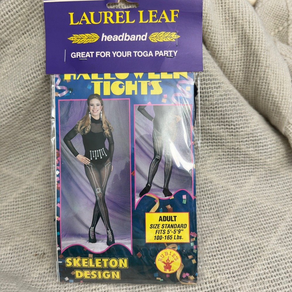 Rubies Skeleton Tights Vintage Black Nylon Halloween Costume Accessory Adult OS